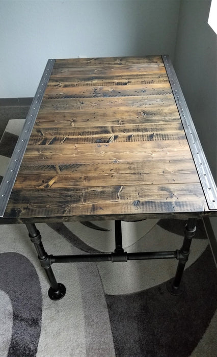 Clearance Sale! Reclaimed Distressed Dining Table with Pipe legs, well built, Quality, Character, Customizable.