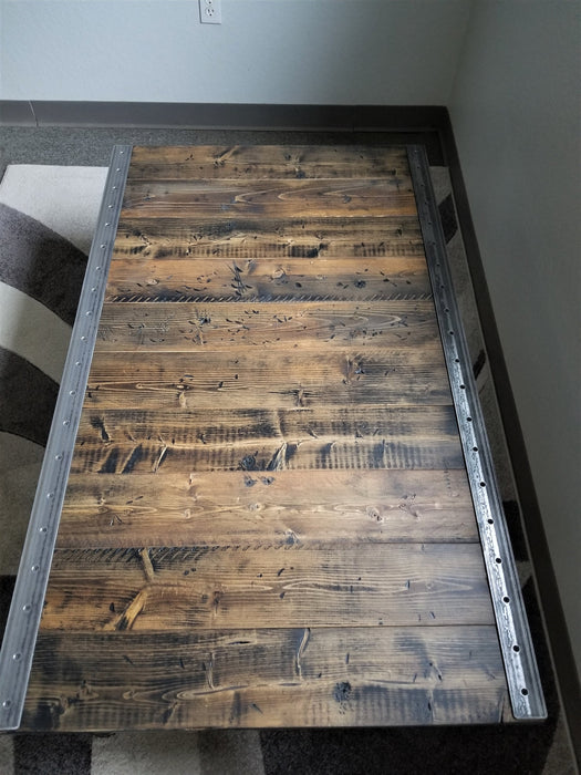 Custom Conference Table with Reclaimed Distressed wood and 2x2 legs