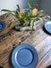 Outdoor Exterior Grade Reclaimed Distressed Round Dining Table. Heavy Duty Iron Pipe legs.