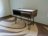 Industrial End, Side Table, TV Stand Reclaimed Distressed Wood with hairpin legs