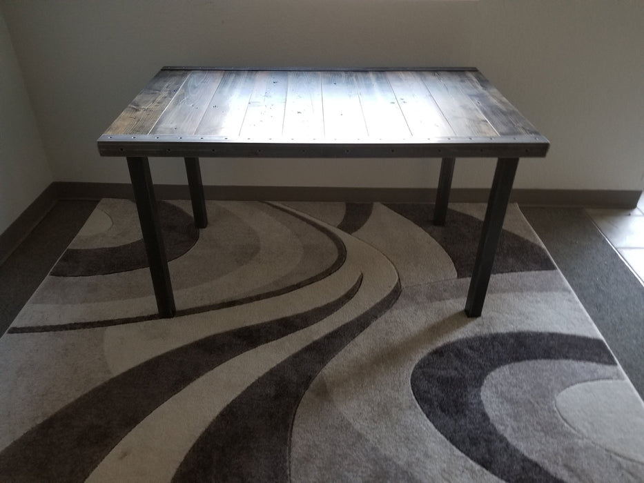 Custom Conference Table with Reclaimed Distressed wood and 2x2 legs