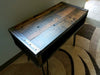 Industrial End, Side Table, TV Stand Reclaimed Distressed Wood with hairpin legs