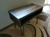 Industrial End, Side Table, TV Stand Reclaimed Distressed Wood with hairpin legs