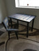 Stitches Reclaimed Distressed Custom built Industrial desk with raw steel trim and straight steel legs