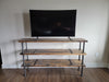 Clearance Sale! TV Stand Entertainment Center Reclaimed Distressed Wood with Pipe Legs