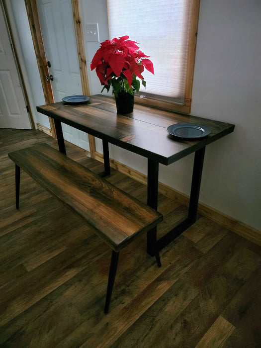 Rustic Industrial Dining Table with U shaped Legs