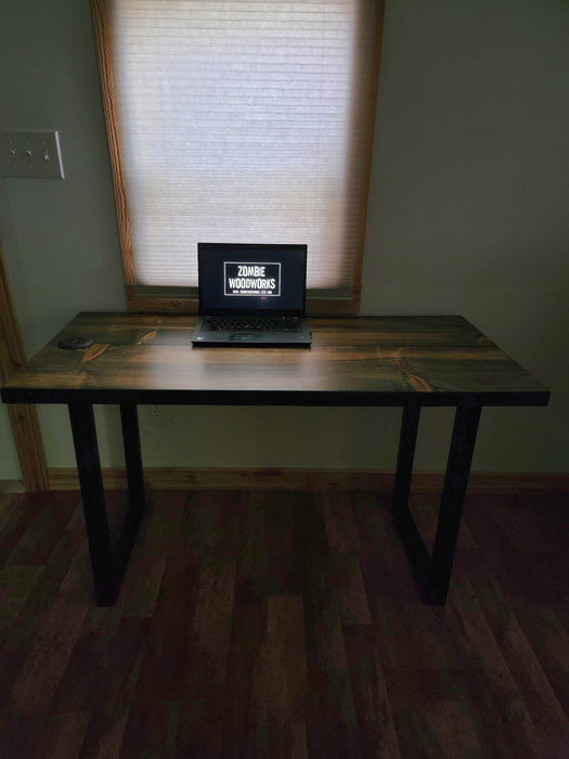 Rustic Industrial Desk with U shaped Legs