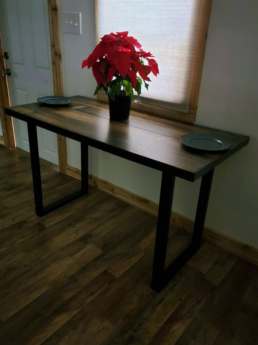 Rustic Industrial Dining Table with U shaped Legs