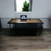 Sunburst Wood Desk Reclaimed Distressed Desk with Hairpin legs