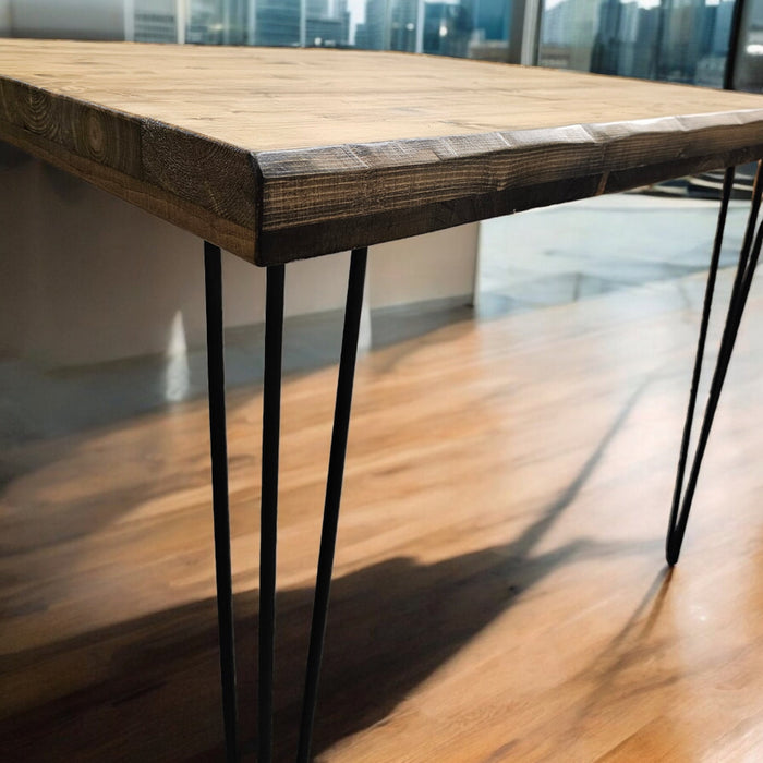 Reclaimed Distressed 2 Top, 4 Top, Hi Top, Bar Height, Counter Height Dining Table with Hairpin legs, Seats 6 8 10 12