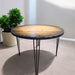 Sunburst Reclaimed Distressed Round Dining Table with Hairpin legs