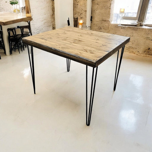 Reclaimed Distressed 2 Top, 4 Top, Hi Top, Bar Height, Counter Height Dining Table with Hairpin legs, Seats 6 8 10 12