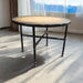 Sunburst Style Reclaimed Distressed Round Dining Table with X Pipe base. Standard Height, Counter Height, or Pub / Bar Height