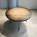 Sunburst Reclaimed Distressed Round Dining Table with Hairpin legs