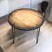 Sunburst Reclaimed Distressed Round Dining Table with Hairpin legs