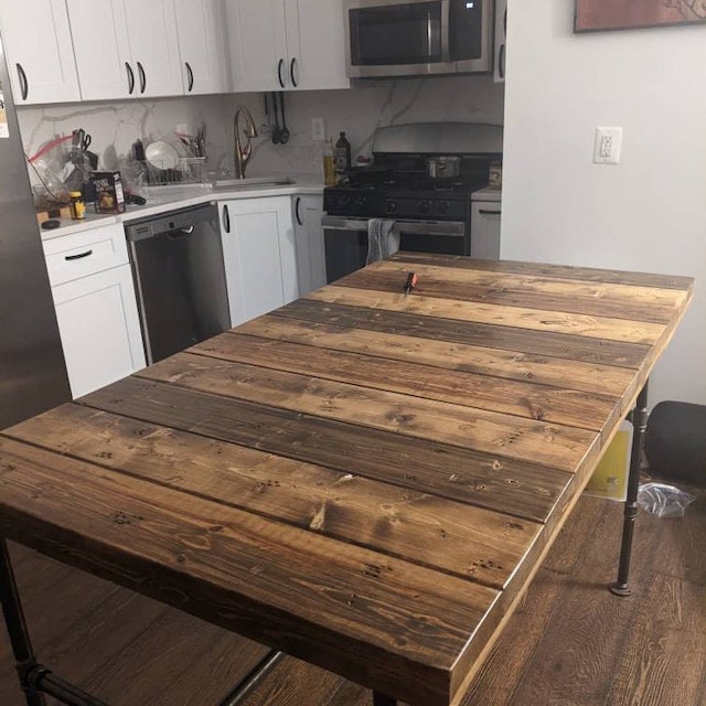 Reclaimed Distressed Wooden Dining Table with Pipe legs Pub Height Counter Height