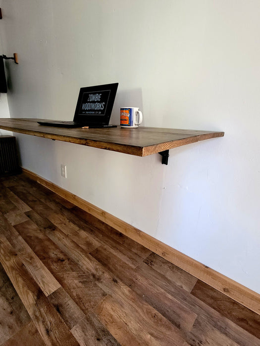 Rustic Simple Floating Murphy Desk. Strong. Sturdy. Folding Desk